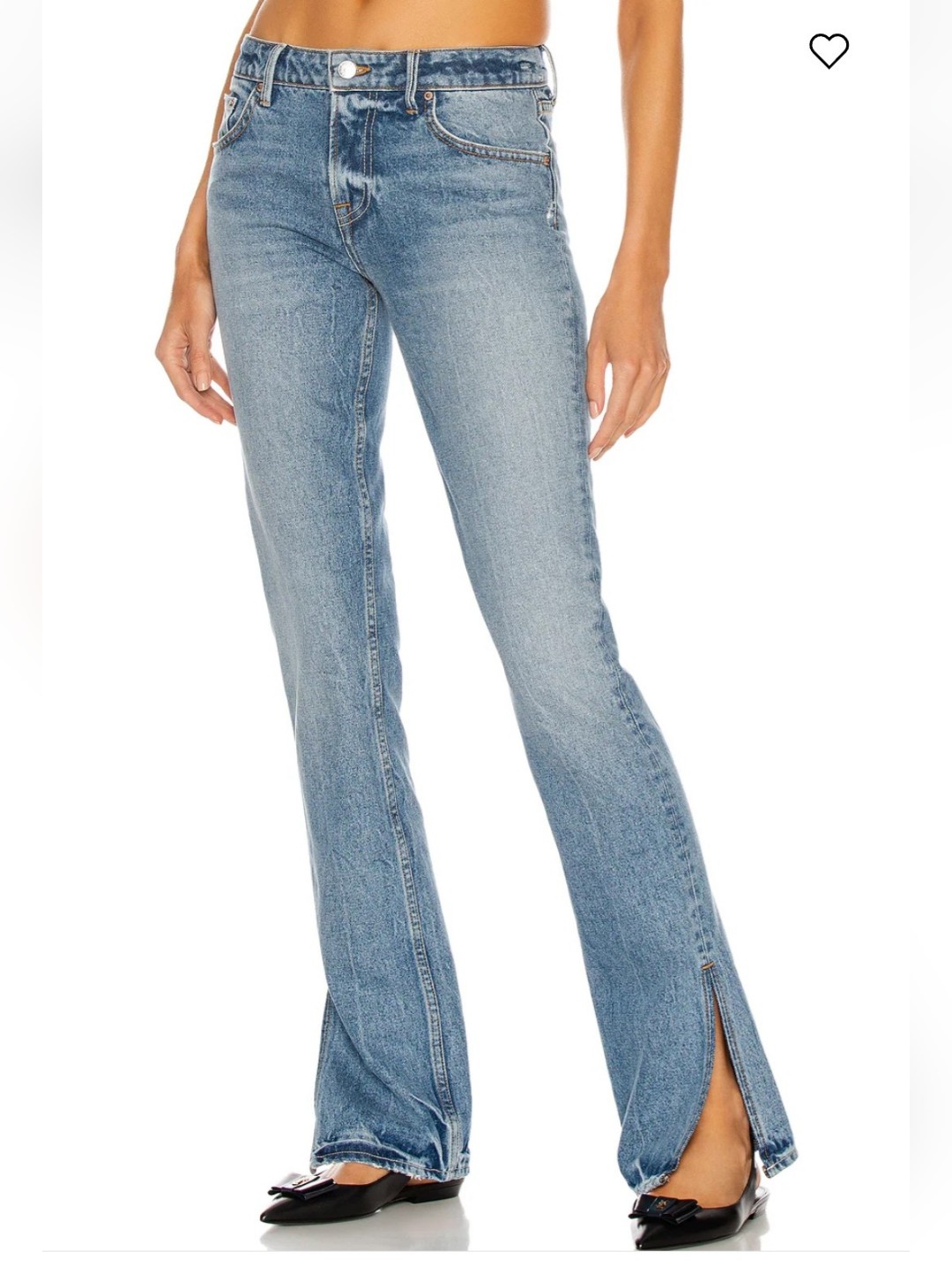 Light Wash Low-Rise Straight Jeans - Light Blue